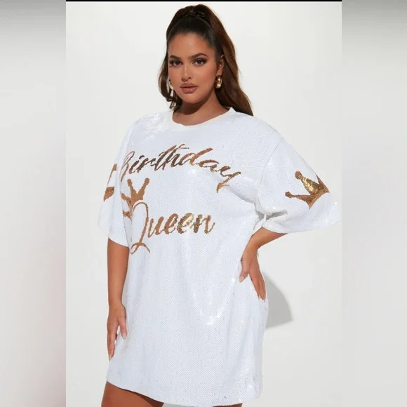 Fashion Nova: white sequin detail dress - Picture 6 of 7